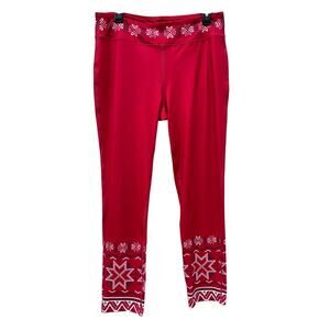 NWT Krimson Klover Snowbank Snowflake Legging Crimson Red Size LARGE
